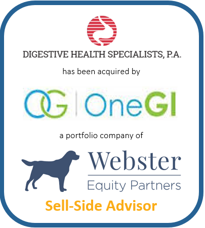 Digestive Health Specialist, P.A. has been acquired by OneGI a portfolio company of Webster Equity Partners | Sell-Side Advisor