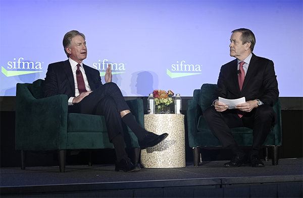 Steve Booth and John Taft on stage at SIFMA Annual Meeting