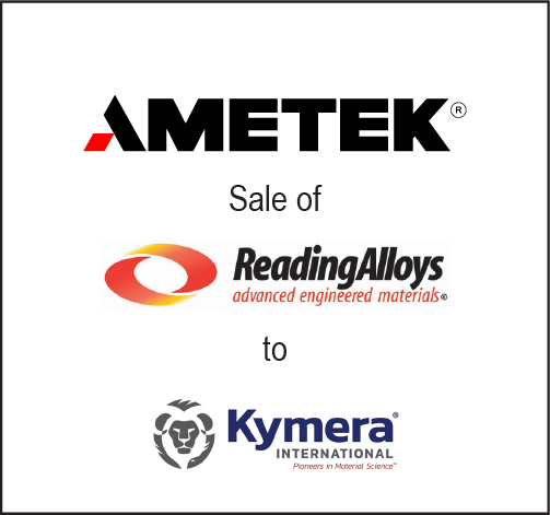 Ametek sale of Reading Alloys