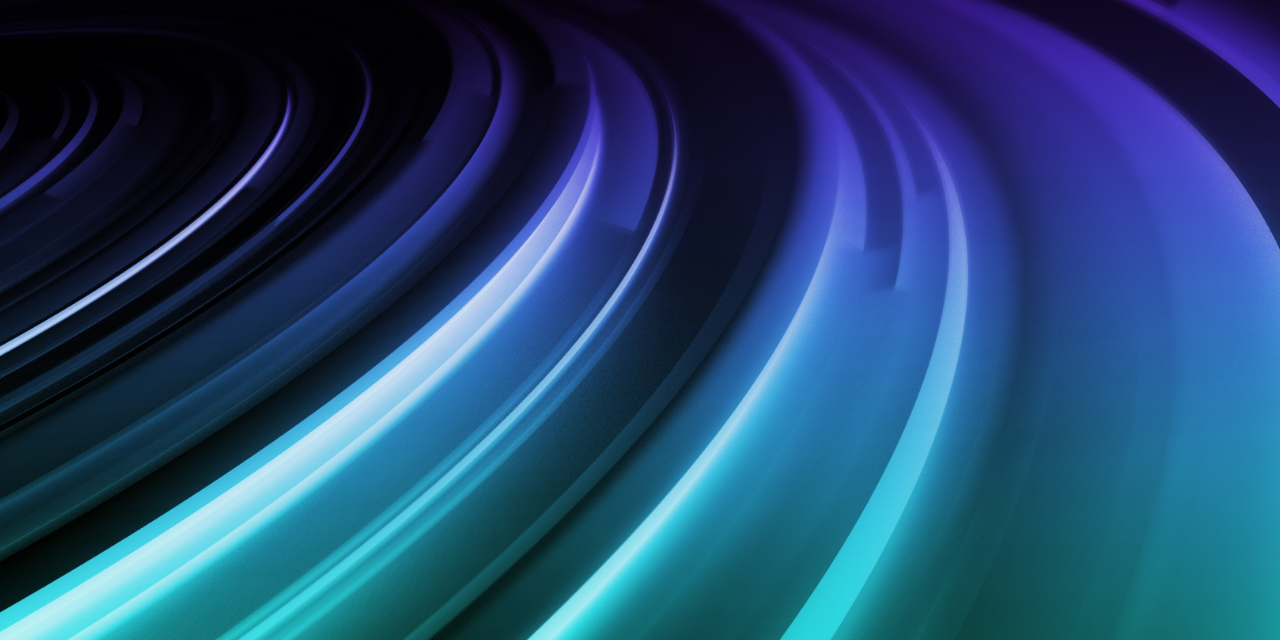 Futuristic waves in shades of blue and purple.