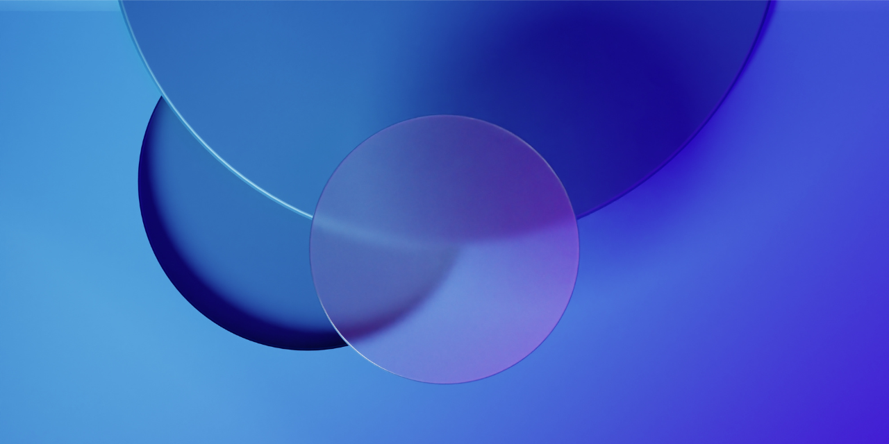 Blue abstract image with overlapping circles.
