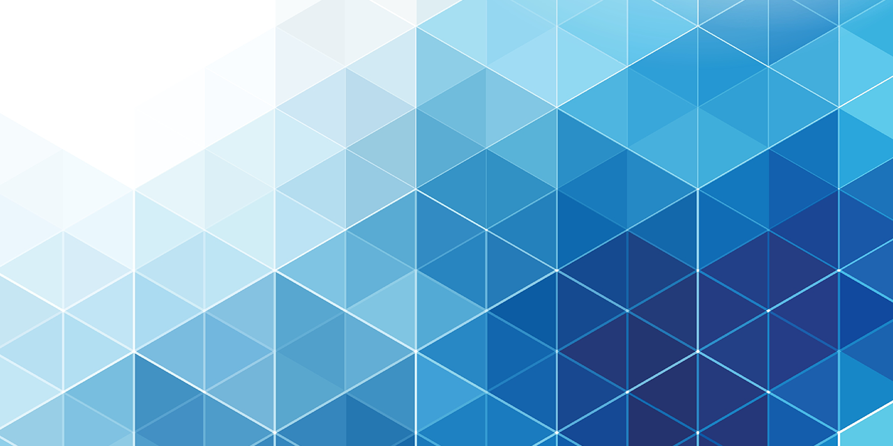 Stylish abstract banner design geometric blue triangles shapes.
