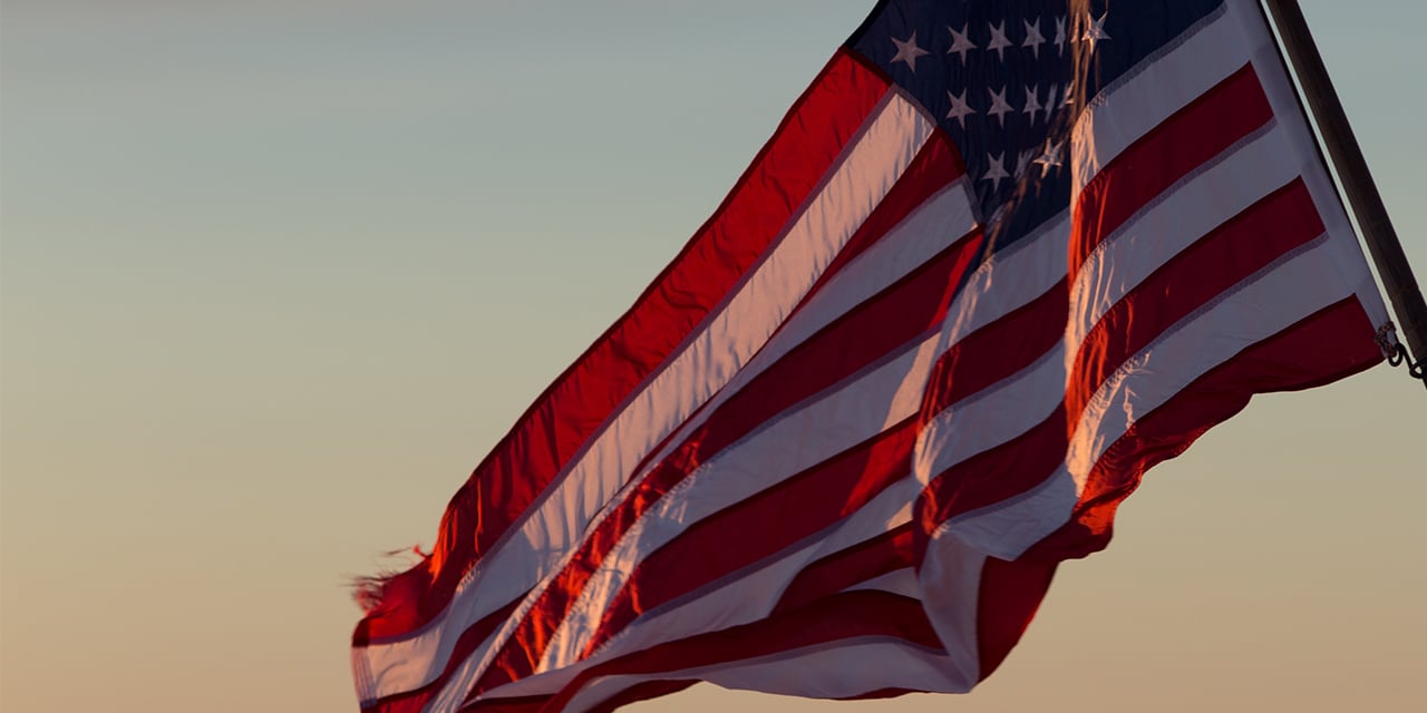 American Flag in the wind
