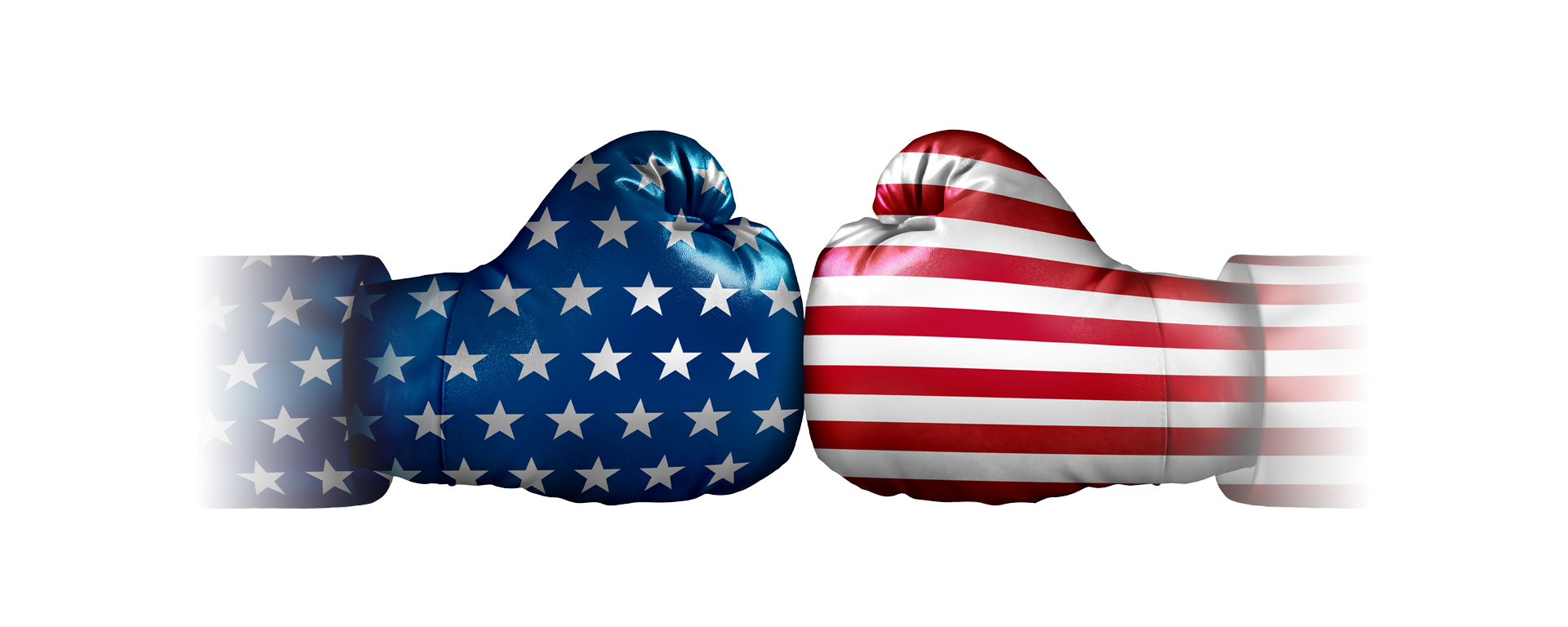 Boxing gloves with an American flag pattern.