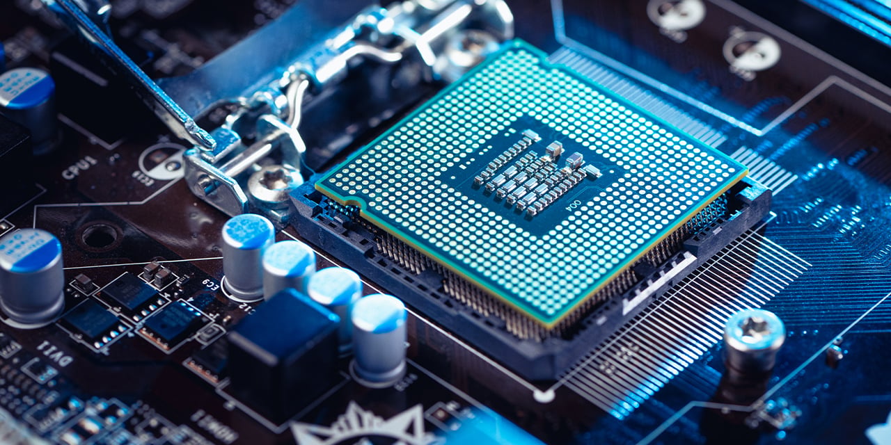 Closeup image of computer chip