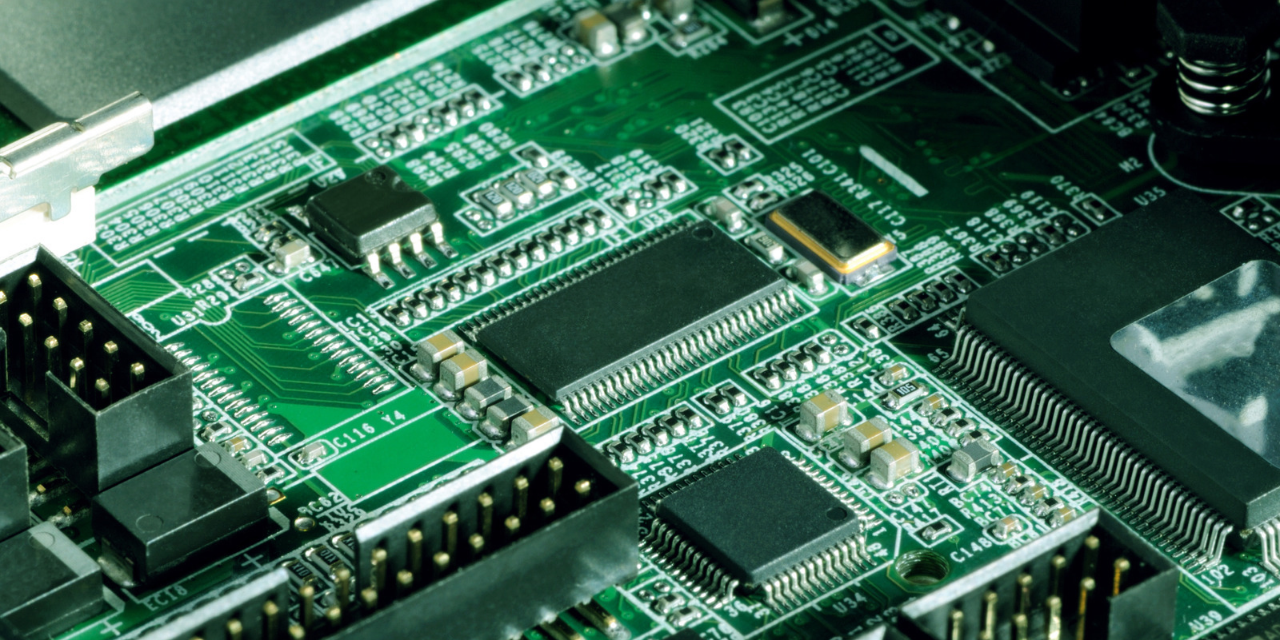 Green microchip closeup image