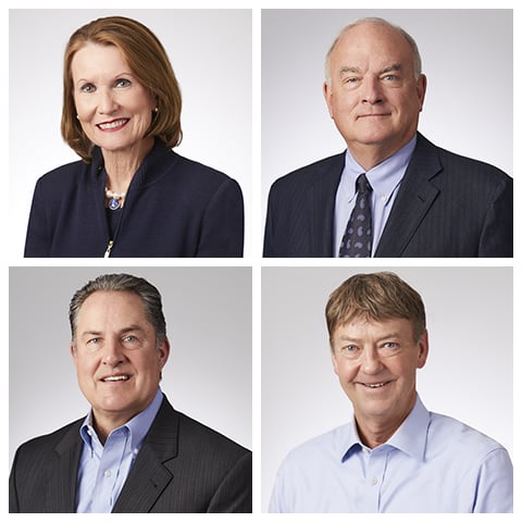 Composite photo featuring: Charles Groeschell, Jay Schwister, Warren Pierson and Mary Ellen Stanek