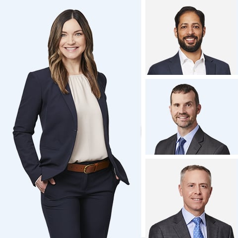 Composite photo featuring Angela Sell, Karan Saberwal, Jonathan Good and Ken Hemauer