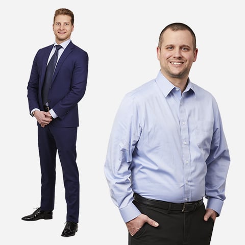 Composite photo featuring Ryan Busha and Adam Raupp