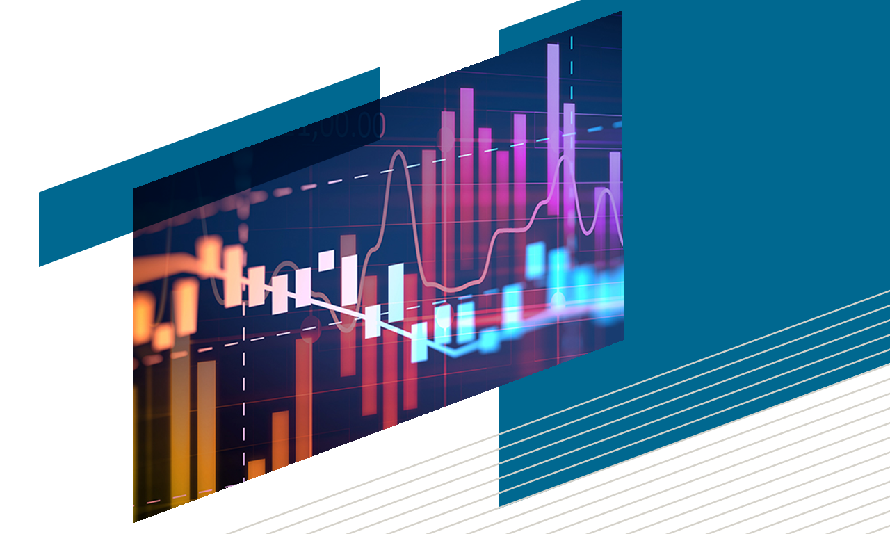 An abstract graphic of a bar graph