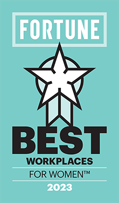 FORTUNE Best Workplaces for Women 2023 vertical logo.