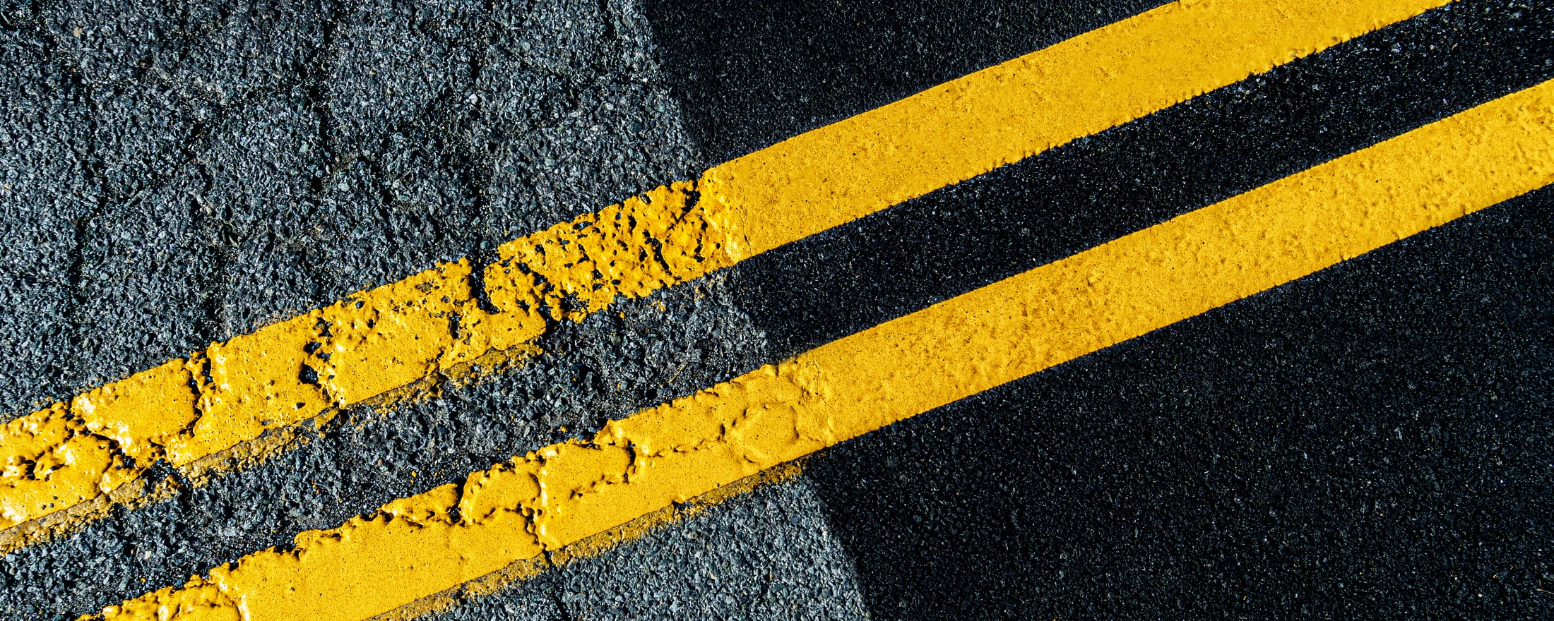 Yellow stripes on road