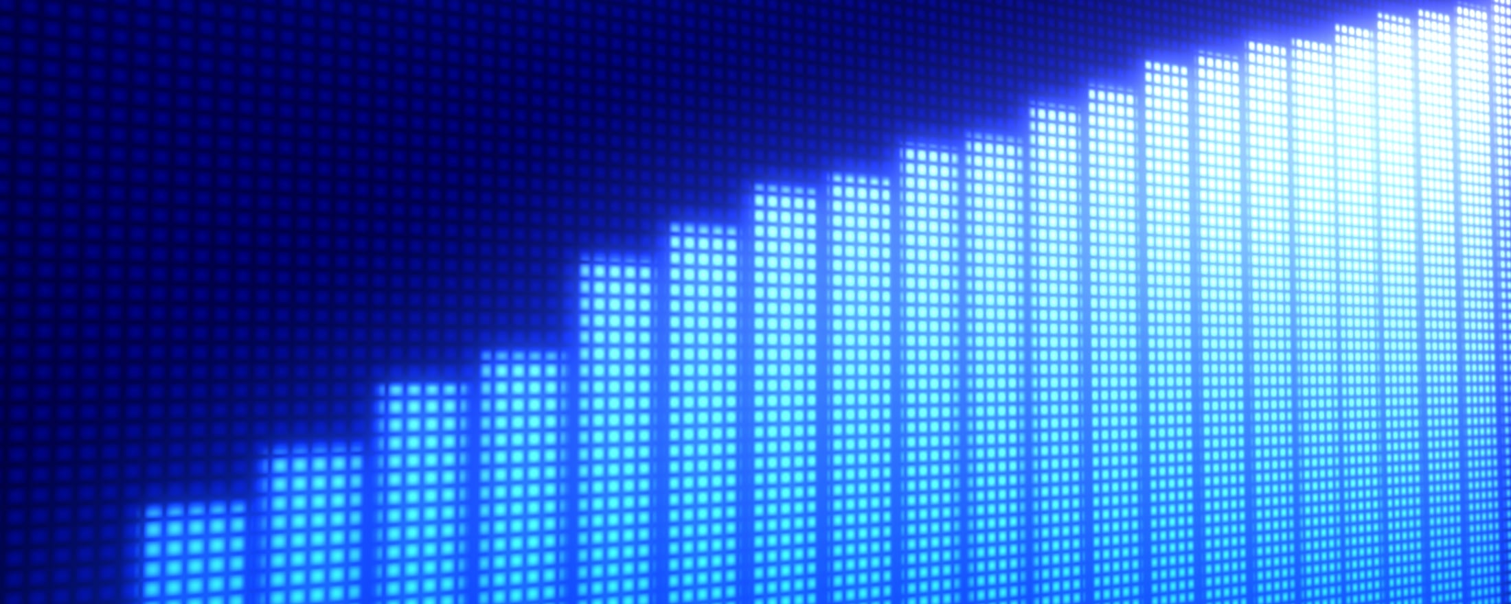 Abstract image of blue bars of various heights