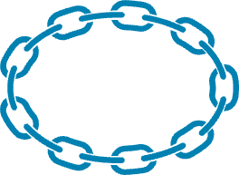 Chain links in an oval shape
