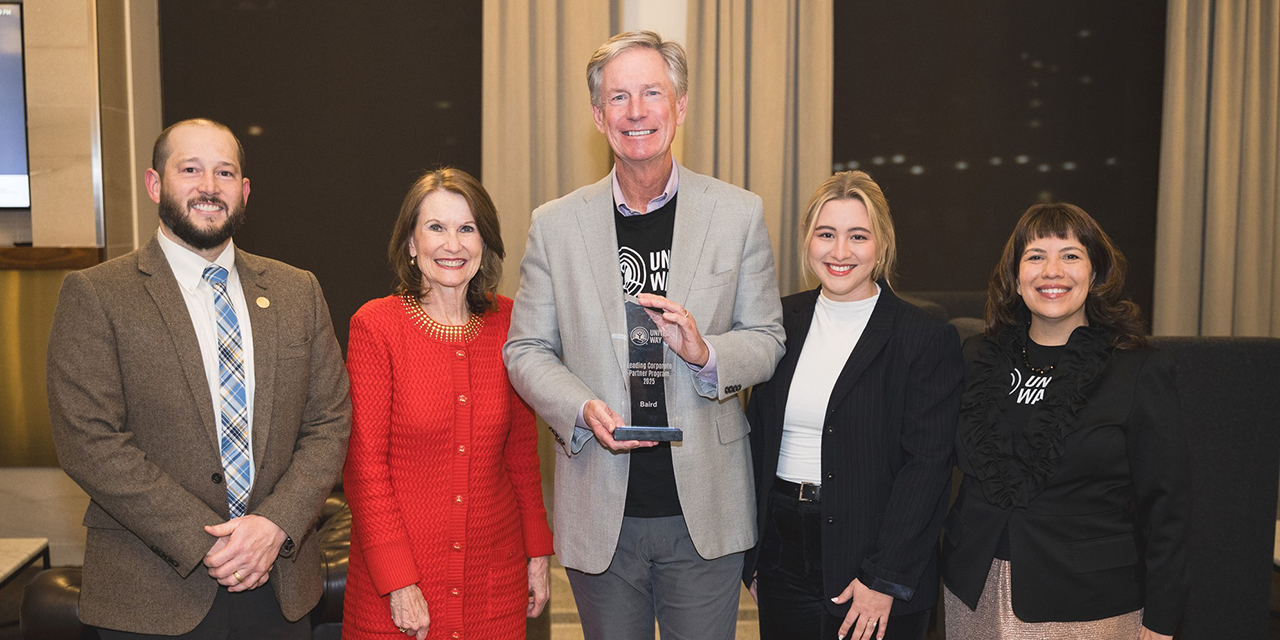 Baird was honored to receive the United Way Worldwide Leading Corporate Partner award.