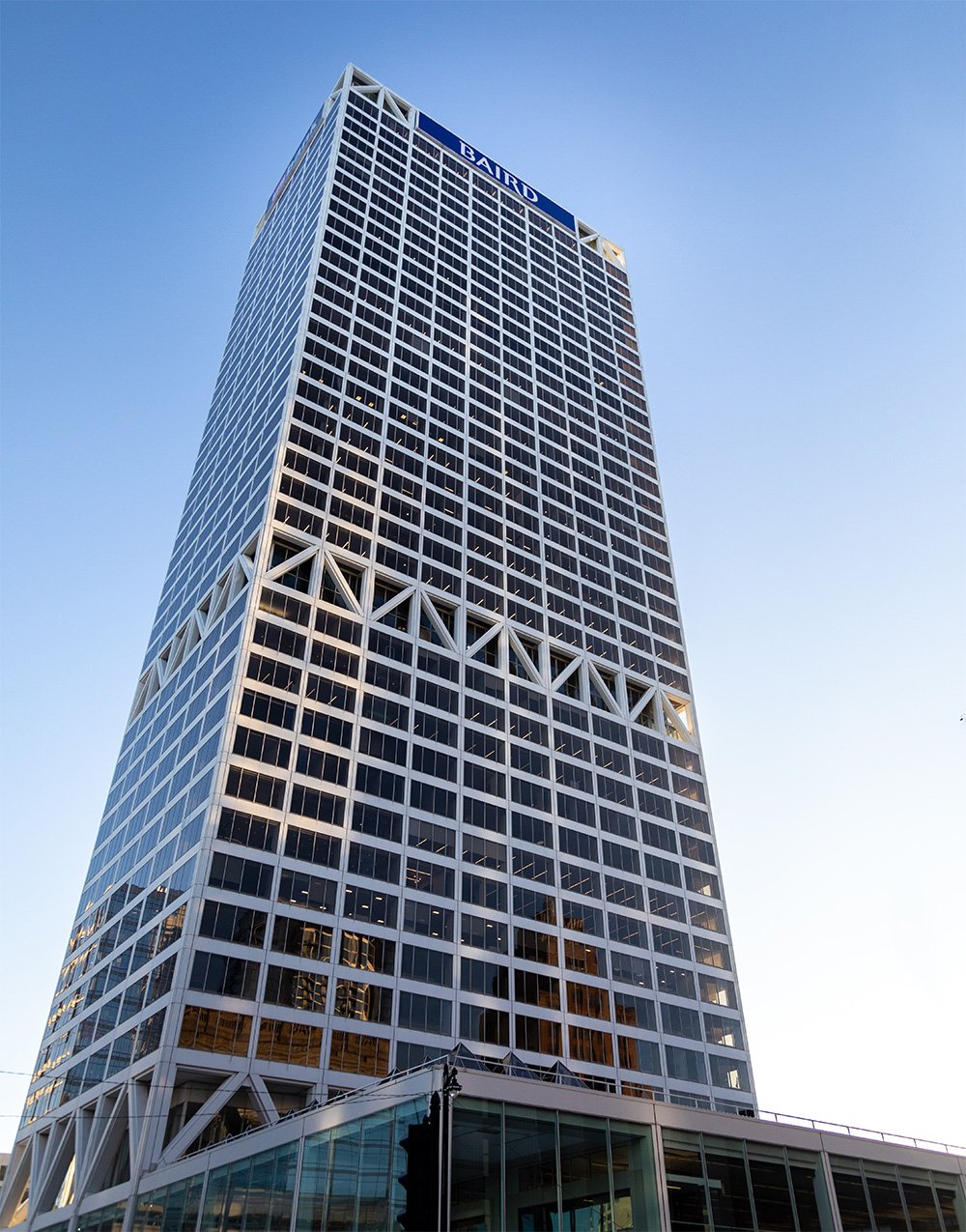 Baird sign atop headquarters at US Bank Center in Milwaukee