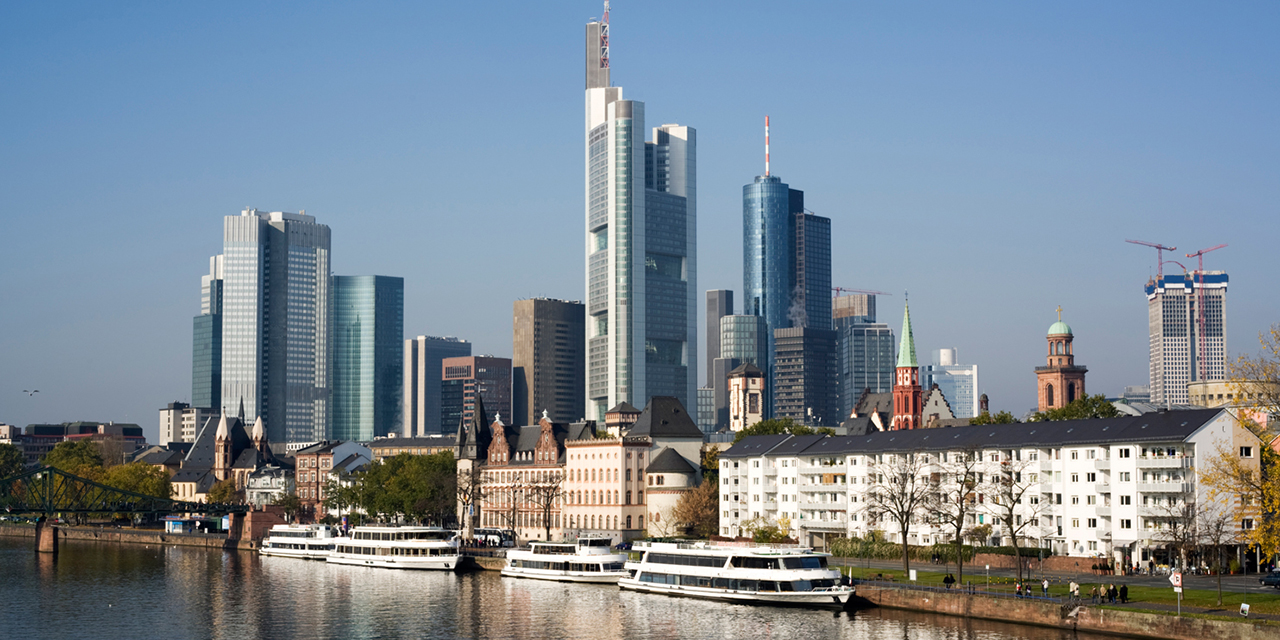 Frankfurt skyline.