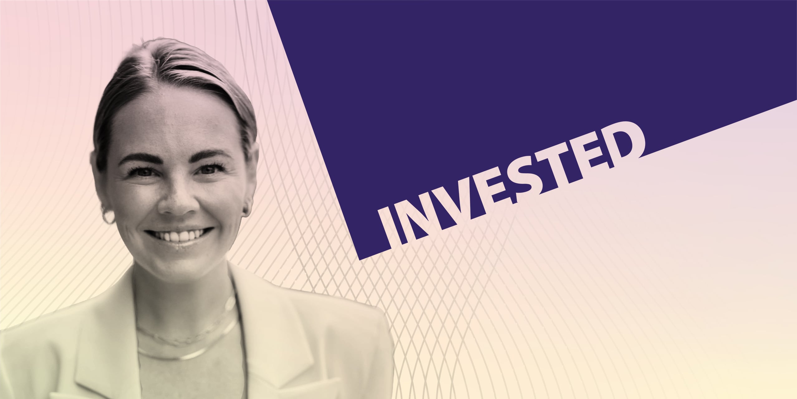 Kitty Brandtner headshot next to the Invested podcast logo