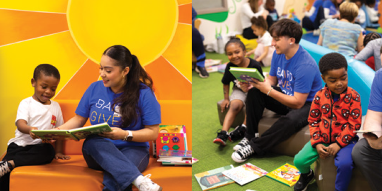 Baird associates volunteering with children during Baird Gives Back week. 