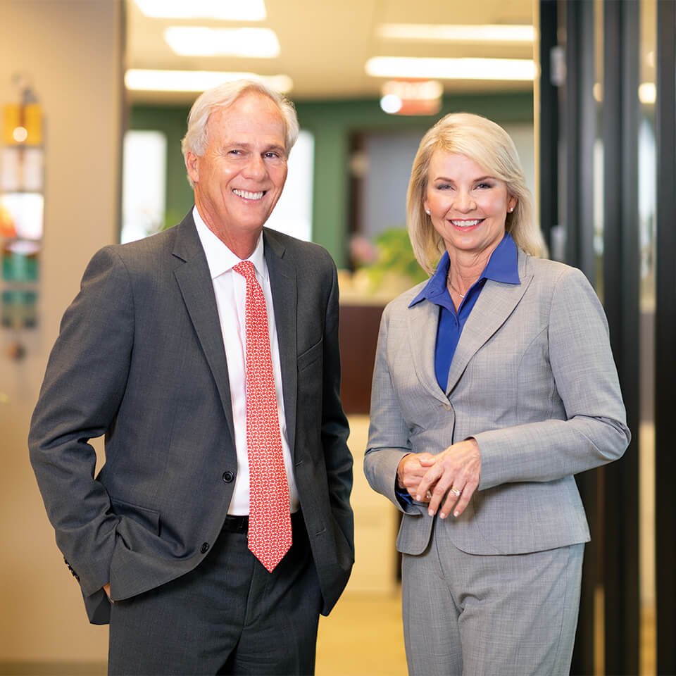 A photo of two associates on the Private Wealth Management team