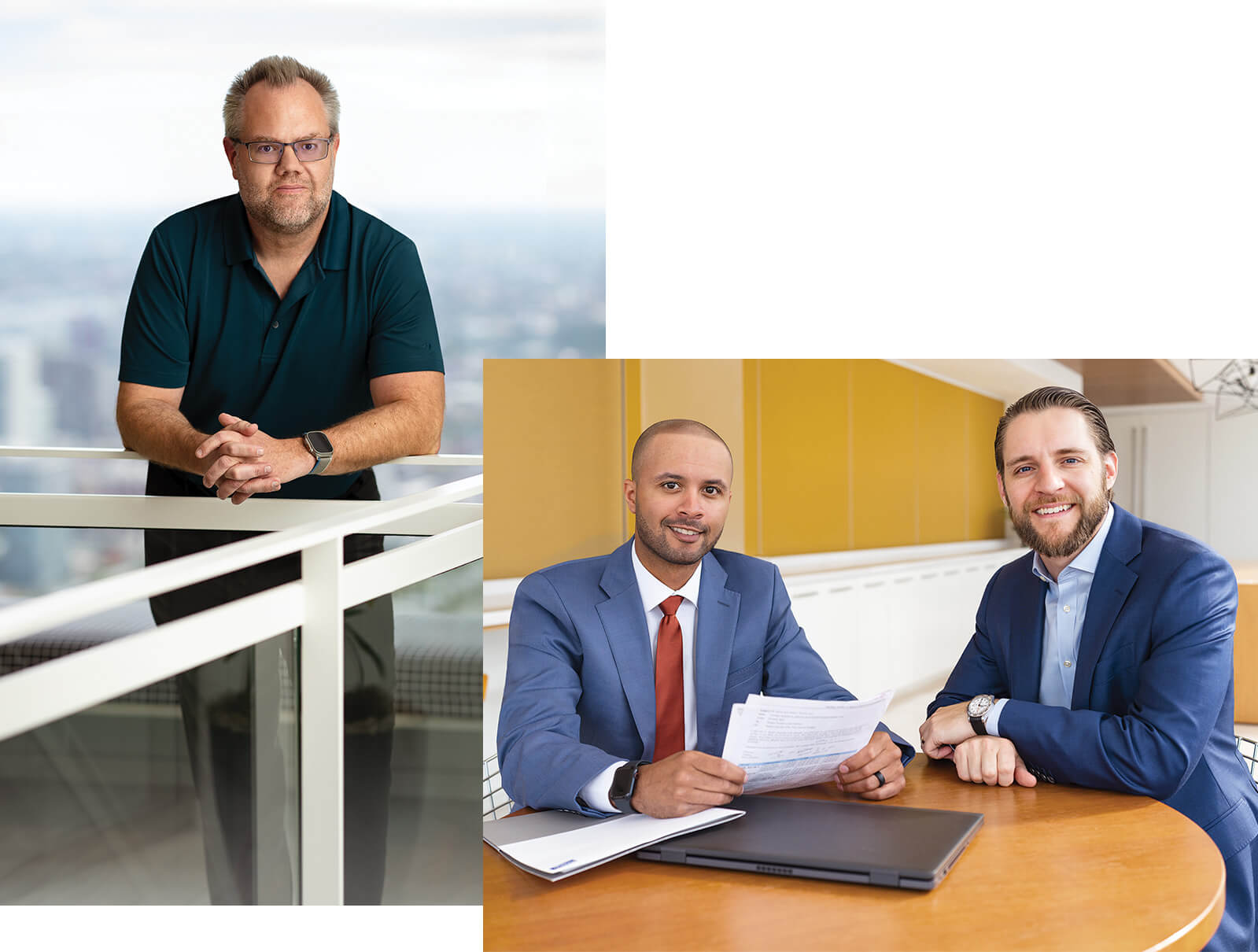 Two photos featuring associates from Baird's Fixed Income Capital Markets group