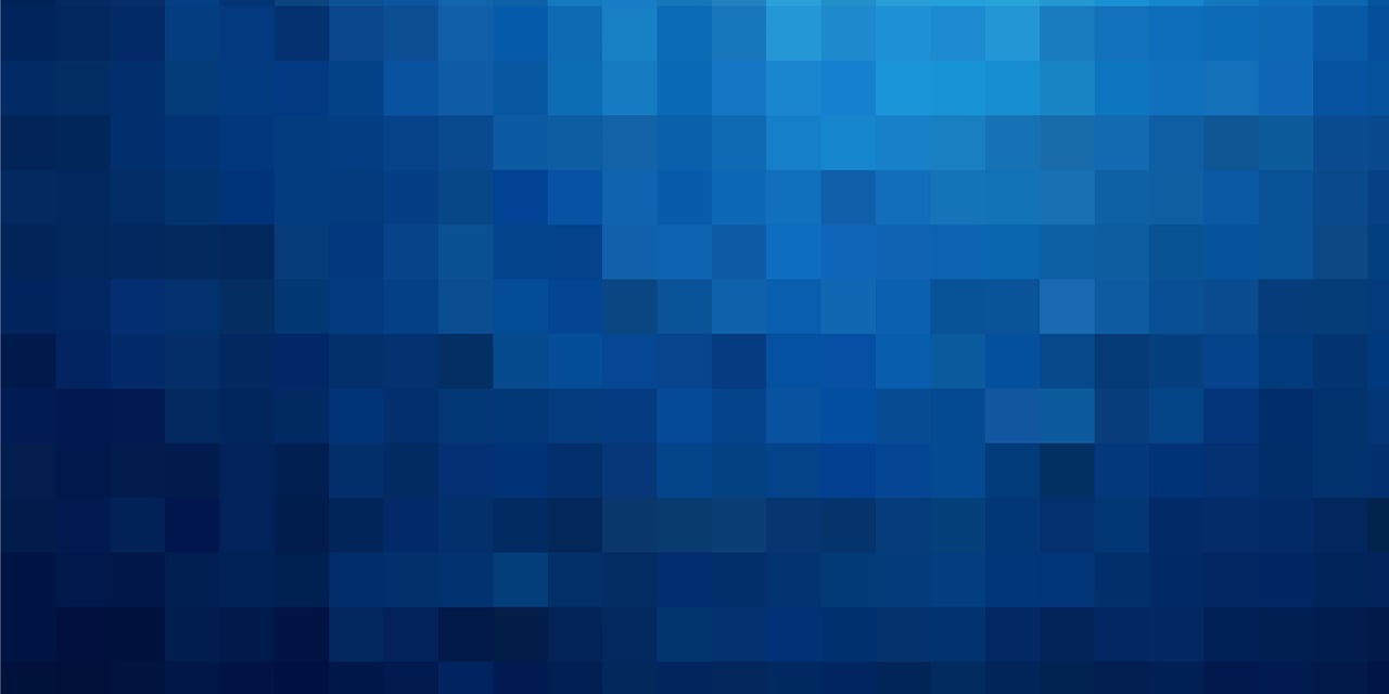 Blue background created by various sized squares.