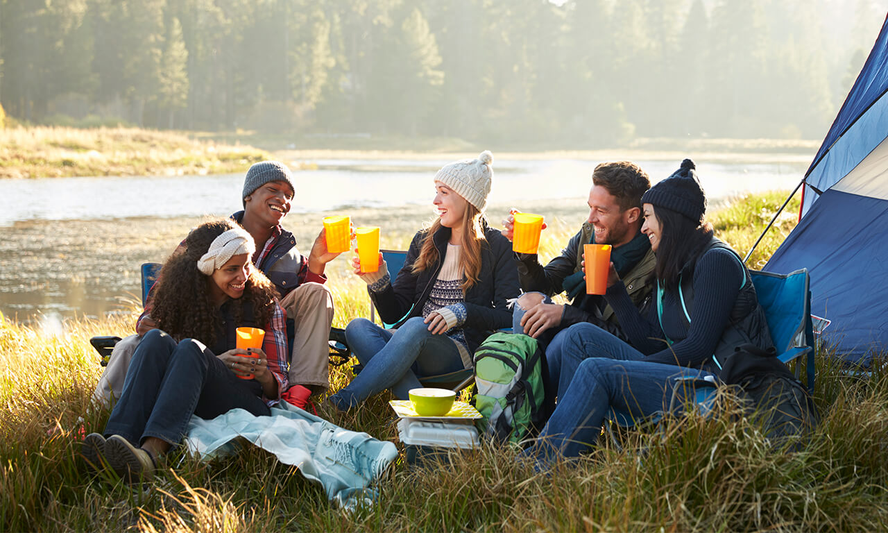 Image of a group of adults camping