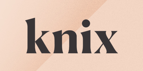 Knix text on peach background