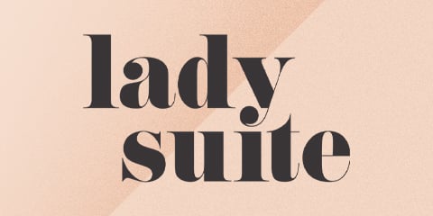 lady suite logo on a tan background