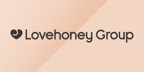 Lovehoney Group text on peach background