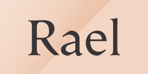 Rael text on peach background