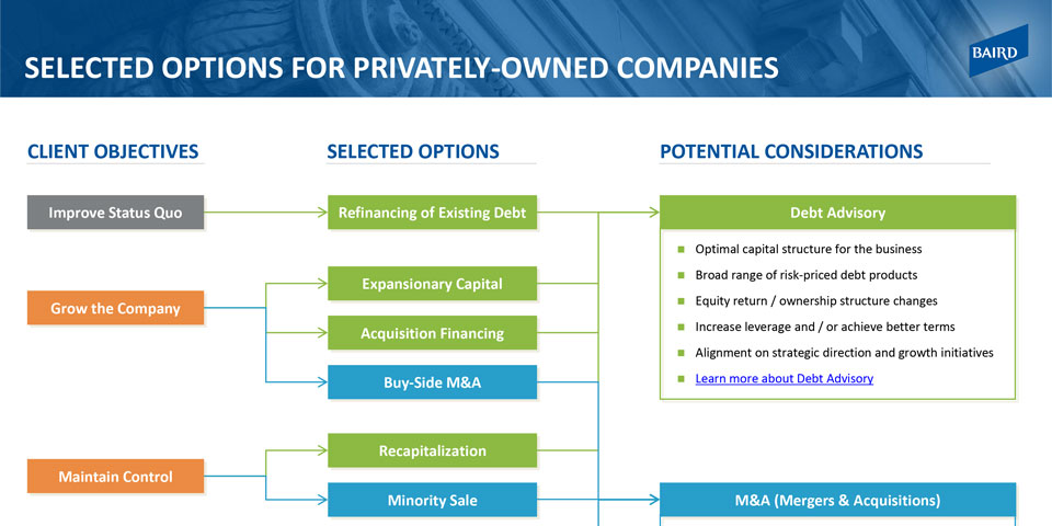 Selected Options for Privately-owned Companies