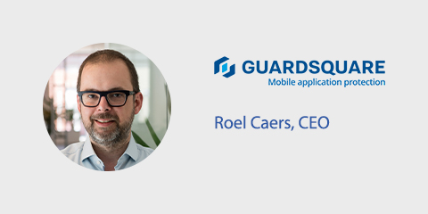 Headshot of Roel Caers and Guardsquare company logo