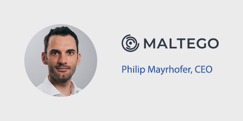 Headshot of Philip Mayrhofer and Maltego company logo