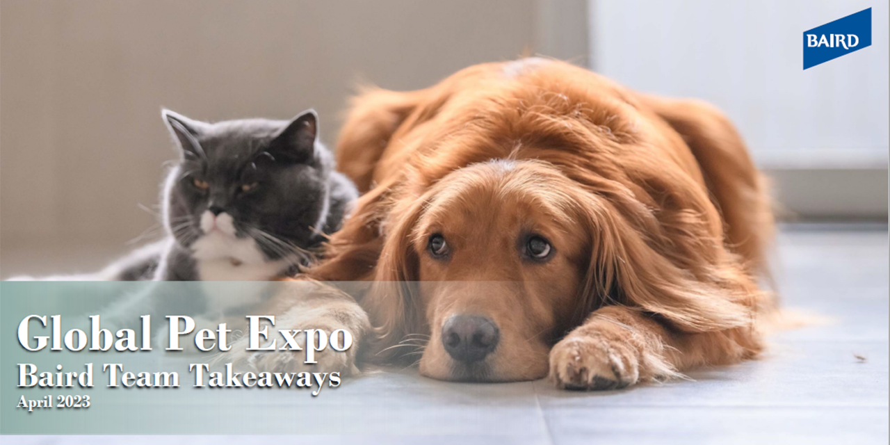 Report cover for global pet expo Baird team takeaways