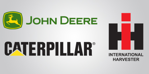 John Deere, Caterpillar and International Harvester Logos